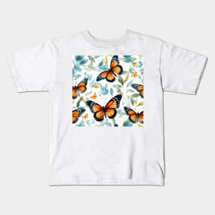 Monarch Butterflies Watercolor 13 Kids T-Shirt